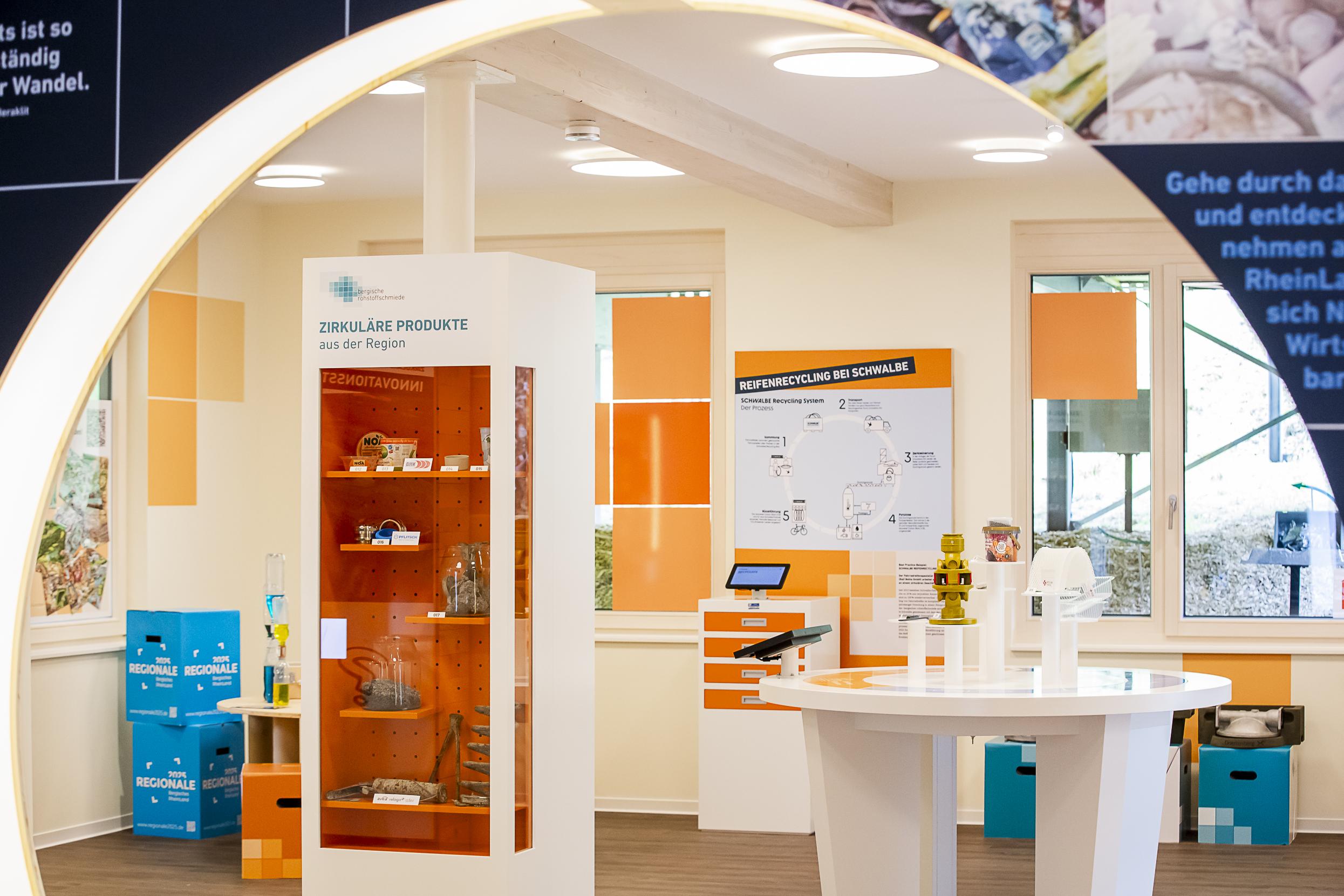 Blick in die Ausstellung "Linear wird zirkular"