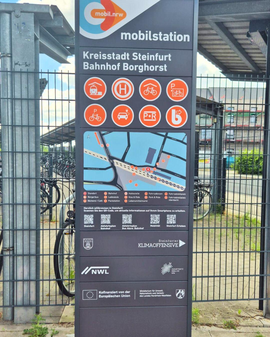 Mobilstation mit Hinweistafel in Steinfurt