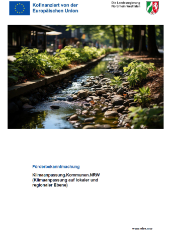Titelbild der Förderbekanntmachung Klimaanpassung Kommunen