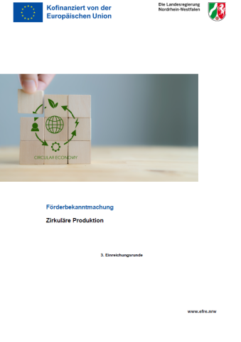 Titelseite Förderbekanntmachung Zirkuläre Produktion